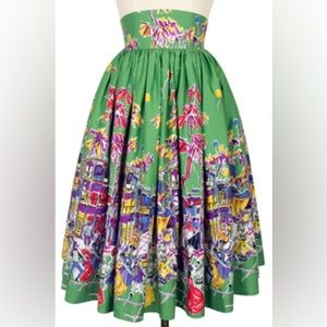 Trashy Diva Mardi Gras Carnival gathered circle skirt size 10